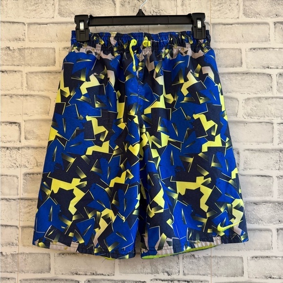 Nike Other - Boy’s youth sized Nike lined swim trunks shorts navy/royal/lime Size XL